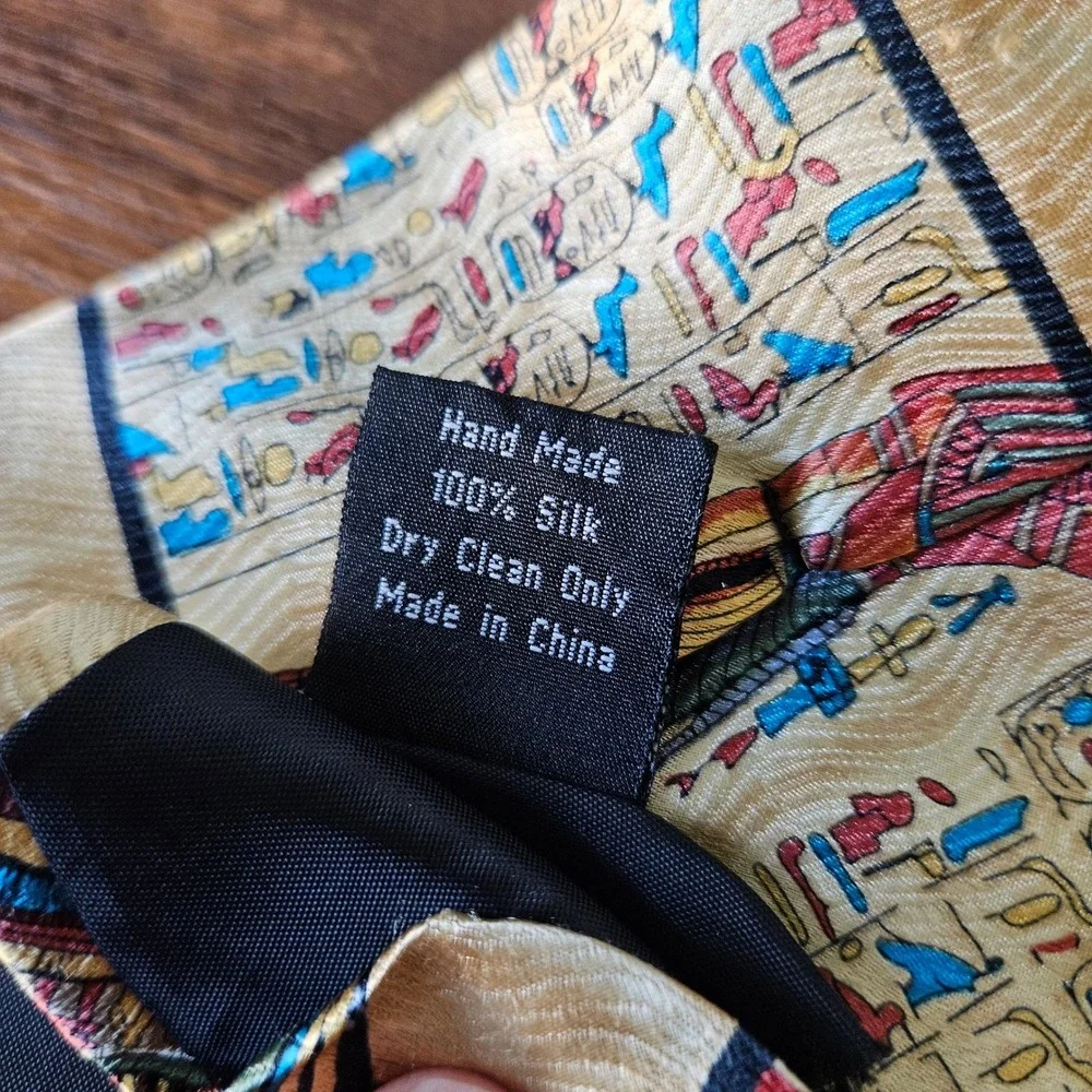 Douglas Maxwell Egyptian Hieroglyphic Silk Tie 